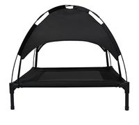 Actiaspet - Elevated Dog Bed with Canopy (Black, Medium)