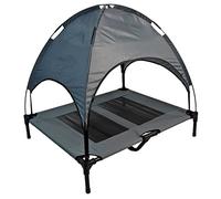 Actiaspet - Elevated Dog Bed with Canopy (Grey, Large)