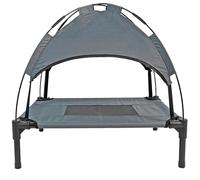 Actiaspet - Elevated Dog Bed with Canopy (Grey, Small)