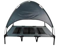 Actiaspet - Elevated Dog Bed with Canopy (Grey, X Large)