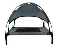 Actiaspet Elevated Dog Bed with Canopy Raised Pet Cot Multiple Sizes (Grey, Medium)