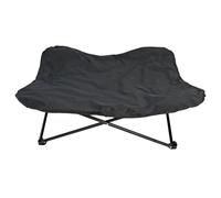 Actiaspet Elevated Dog Bed with Steel Frame and Poly-Cotton Padding, Indoor Outdoor Pet Cot Black (L)