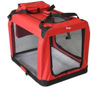 Actiaspet Fabric Pet Carrier Crate - Soft-Sided Travel Kennel for Dogs, Cats & Puppies - Foldable with Faux Sheepskin Bed, Mesh Windows, Treat Bag