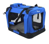 Actiaspet Fabric Pet Carrier Crate - Soft-Sided Travel Kennel for Dogs, Cats & Puppies - Foldable with Faux Sheepskin Bed, Mesh Windows, Treat Bag