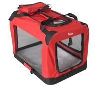 Actiaspet Fabric Pet Carrier Crate - Soft-Sided Travel Kennel for Dogs, Cats & Puppies - Foldable with Faux Sheepskin Bed, Mesh Windows, Treat Bag