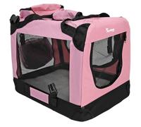 Actiaspet Fabric Pet Carrier Crate - Soft-Sided Travel Kennel for Dogs, Cats & Puppies - Foldable with Faux Sheepskin Bed, Mesh Windows, Treat Bag