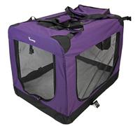 Actiaspet Fabric Pet Carrier Crate - Soft-Sided Travel Kennel for Dogs, Cats & Puppies - Foldable with Faux Sheepskin Bed, Mesh Windows, Treat Bag