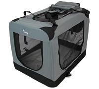 Actiaspet Fabric Pet Carrier Crate - Soft-Sided Travel Kennel for Dogs, Cats & Puppies - Foldable with Faux Sheepskin Bed, Mesh Windows, Treat Bag