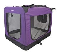 Actiaspet Fabric Pet Carrier Crate - Soft-Sided Travel Kennel for Dogs, Cats & Puppies - Foldable with Faux Sheepskin Bed, Mesh Windows, Treat Bag