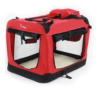 Actiaspet Fabric Pet Carrier Crate - Soft-Sided Travel Kennel for Dogs, Cats & Puppies - Foldable with Faux Sheepskin Bed, Mesh Windows, Treat Bag