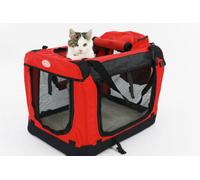 Actiaspet Fabric Soft Pet Crate Kennel Cage Carrier House Dog Cat Red Medium