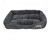 Actiaspet Faux Fur Pet Bed Black/Grey (Large)