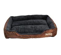 Easipet Washable Dog & Cat Bed, Soft Faux Fur Fleece Cushion, Comfortable Pet Basket for Puppies (XL, Brown)