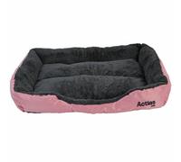 Actiaspet Faux Fur Pet Bed Pink/grey Large