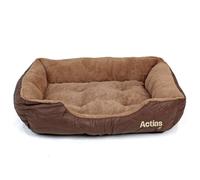 Actiaspet Faux Leather Fur Fleece Medium Dog Bed