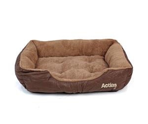 Actiaspet Faux Leather Fur Fleece Medium Dog Bed