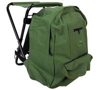Actiaspet Fishing Tackle Backpack with Folding Stool Green Lightweight Rucksack Seat with Storage Pockets & Adjustable Straps, 32cm x 42cm