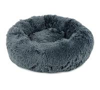 Actiaspet Fluffy Donut Pet Bed Washable Dog & Cat Bed Multiple Sizes (Dark Grey, Small)