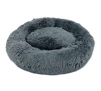 Actiaspet - Fluffy Donut Pet Bed | Washable Dog Cat Cushion in Multiple Colours (Dark Grey, Medium)
