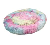 Actiaspet - Fluffy Donut Pet Bed | Washable Dog Cat Cushion in Multiple Colours (Rainbow, Extra Large)