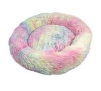 Actiaspet - Fluffy Donut Pet Bed | Washable Dog Cat Cushion in Multiple Colours (Rainbow, Medium)