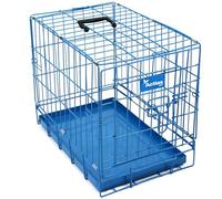 Actiaspet Foldable Metal Dog Cage Crate with Removable Tray Blue