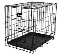 Actiaspet Foldable Metal Dog Cage Crate with Tray Black Multiple Sizes