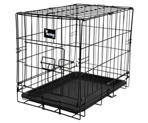 Actiaspet Foldable Metal Dog Cage Crate with Tray Black Multiple Sizes