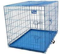 Actiaspet - Foldable Metal Dog Cage with Removable Tray (Blue, 42 Inch)