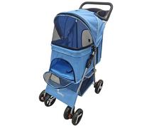 Actiaspet Foldable Pet Stroller Dog Cat Pushchair 15kg Multiple Colours (Blue, Stroller)