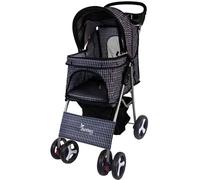 Actiaspet Foldable Pet Stroller Dog Cat Pushchair 15kg Multiple Colours (Blue Tartan, Stroller)