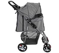 Actiaspet Foldable Pet Stroller Dog Cat Pushchair 15kg Multiple Colours (Grey, Stroller)