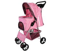 Actiaspet Foldable Pet Stroller Dog Cat Pushchair 15kg Multiple Colours (Pink, Stroller)