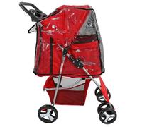 Actiaspet Foldable Pet Stroller Dog Cat Pushchair 15kg Multiple Colours (Red, Stroller + Cover)