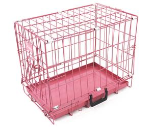 Actiaspet Foldable Pink 20in Metal Dog Cage One Door