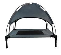 Actiaspet Grey Elevated Mesh Pet Bed With Canopy Medium