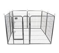 Actiaspet - Heavy Duty 8-Panel Metal Playpen with Door, Large 100cm Height