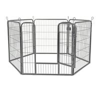 Actiaspet - Heavy Duty Metal Pet Playpen 6 Panel Dog Run Enclosure with Door (Black, Medium, 6)