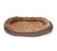 Actiaspet Jute Orthopaedic Soft Dog Bed - 40mm Massage Foam Cushion with Fleece Lining & Non Slip Base (Brown, X Large)