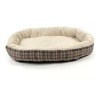Actiaspet Jute Orthopaedic Soft Dog Bed - 40mm Massage Foam Cushion with Fleece Lining & Non Slip Base (Checkered Grey, X Large)