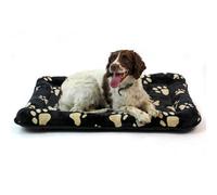Actiaspet L 36Inch Pawprint Pet Bed Black/tan