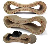 Actiaspet - Large Cardboard Corrugated Sofa Bed Cat Scratcher with Free Catnip (Elegant Cat)