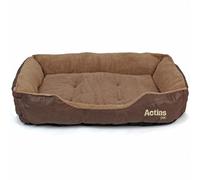 Actiaspet Large Dog Bed in Faux Leather Fur Fleece