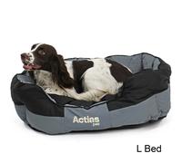 Actiaspet Large Grey/Black Waterproof Round Dog Bed