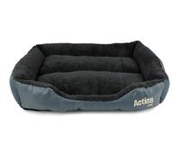 Actiaspet Large Grey Faux Fur Dog Bed Waterproof
