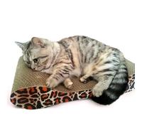Actiaspet Large Leopard Print Corrugated Cardboard Cat Scratcher