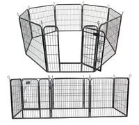 Actiaspet Metal Pet Play Pen 8 Panel Medium Foldable Indoor And Outdoor Enclosure With Door
