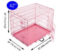 Actiaspet Metal Pet Training Cage in Pink 42in