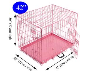 Actiaspet Metal Pet Training Cage in Pink 42in