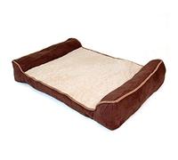 Actiaspet Orthopaedic Sofa Dog Bed Suede Washable Large & X-Large (Brown, Large)
